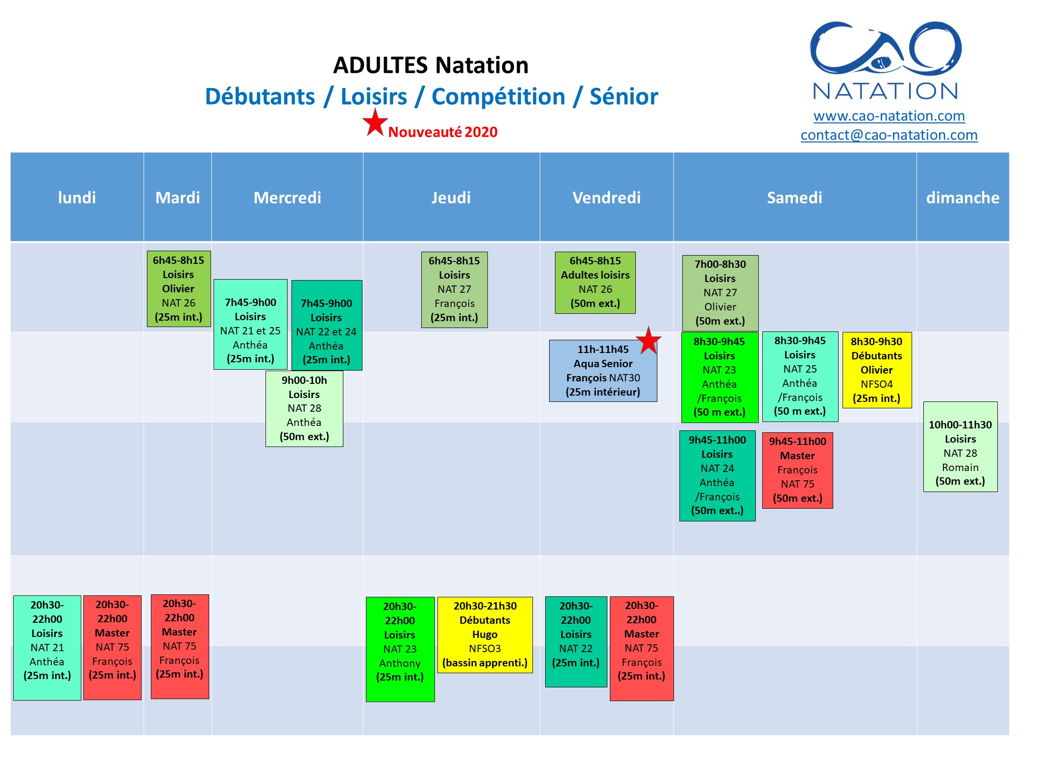 planning adulte lois
